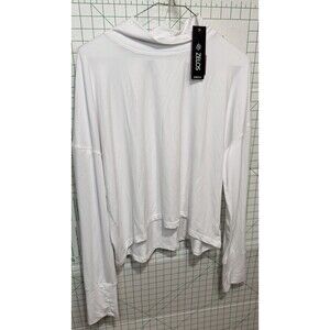 ZELOS Motion Studio Stretch Shirt XL White Long Sleeve Performance Top NWT